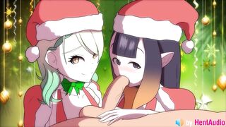 Ninomae and KonFauna blowjob and assjob you till cumshot (Hololive 3d animation with sound)