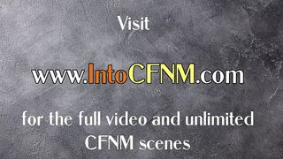 CFNM deepthroat group massage by British femdom babes