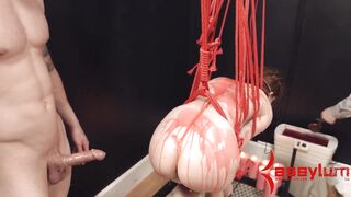 Bound sub sucks cock and has anal