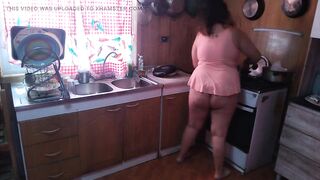 stepmom in the kitchen