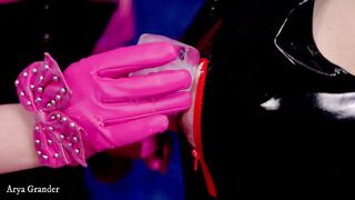 Sensual Ice Cube Slow Lesbian Play 4k. PVC Clothes FemDom Play