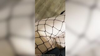 Tik Tok Girl's Christmas Ass & Pussy Flash in Sexy Fishnets