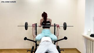 Red Head Mistress Sofi in Blue Leggings Face Sitting and Ass Worship Femdom in GYM [PREVIEW]