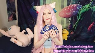 Cute girl opening pokemon cards and flashing her big tits - NekoGodess (full video on fansly)