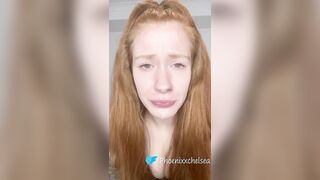 Redhead teen Egirl ahegao cum drooling