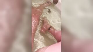 Little bath time foot fetish girl