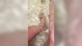 Little bath time foot fetish girl