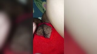 Hairy pussy under the underwear