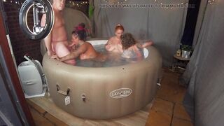 Hot tub Fun with 3 MIlfs and a DILF