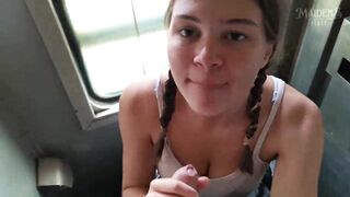 I gave him a blowjob right in an asian train's toilet