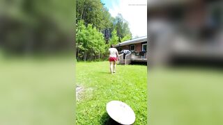 Wife Twerking and Shaking Ass in front of Neighbours