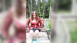 Wife Sucks Cock Outdoors and Flashes Asshole