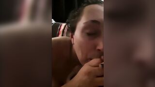 Sucks and gets fucked in the living room