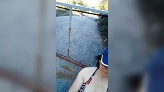 Danger!! Milf sneaking around Government Private Property bouncing tits!! part 5