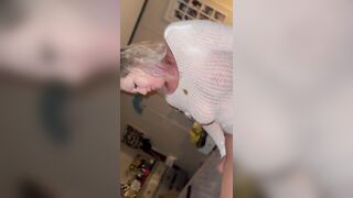 Girl gives passionate blowjob,playfully pretty face