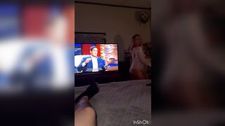 Pretty blonde girl gives blowjob likes to suck dick