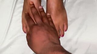 Indian Feet Tease with Bukkake Fantasy