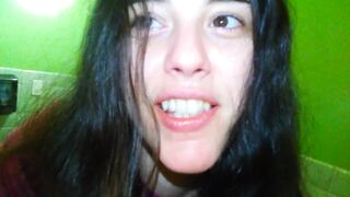 PinkMoonLust Pees Public Restroom Bathroom Dirty Tongue Happy Horny Hairy Onlyfans Slut Camgirl Piss