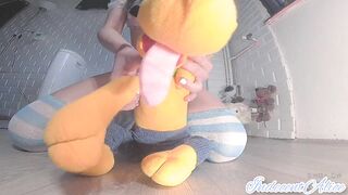 Petite Brunette Humping a Plushie & then Piss on it/ Plushies Content