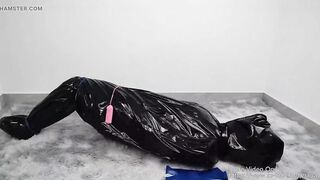 NANA Bodysuit and pvc sleepingsack bondage