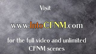 CFNM babes sucking n tugging guy in 3way