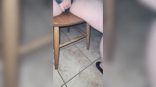 Aunty Pussy Squirts on Chair