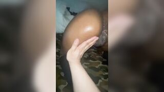 Ebony neighbor lets me oil down her big ass