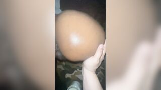 Ebony neighbor lets me oil down her big ass