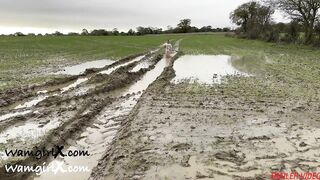 Muddy Football (soccer) Practise with ONLY a T-shirt