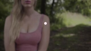 liquid cum sprayed on girlfriend tits outside in nature - clothedpleasures