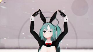 Blue Archive Yuuka Undress Dance Hentai Playboy Suit Mmd 3D Clear Blue Hair Color Edit Smixix