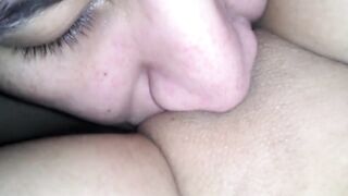 my big fat pussy in close up being eaten by my hubby best friend so good before fucking me