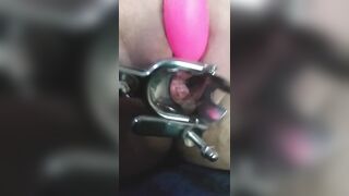 close up speculum and internal veiw of squirting