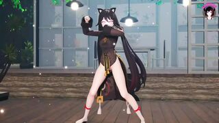 Genshin Impact - Cute Hu Tao - Sexy Dance + Gradual Undressing (3D HENTAI)