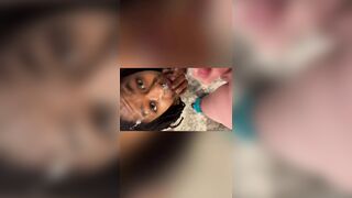 Beautiful Tiny Teen Black Girl Sucking White Cock like a Pro