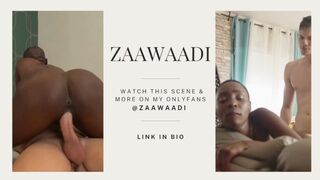 EBONY ZAAWAADI CALMS DOWN A MORNING BONER WITH PASSIONATE BLOWJOB & FOOTJOB