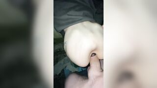 skiny teen get fucked in a public abandoned house, with a plug in the ASS