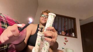 Fucking my dildo on the couch