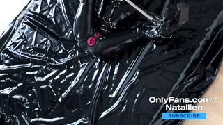 Rubberdoll Natallien playing in latex condomsuit / OnlyFans teaser