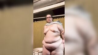 BBW Stripping Outside in Freezing Weather