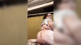 BBW Stripping Outside in Freezing Weather