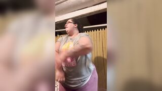 BBW Stripping Outside in Freezing Weather