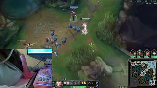 Slutty egirl does Seraphine healslut challenge on league of legends