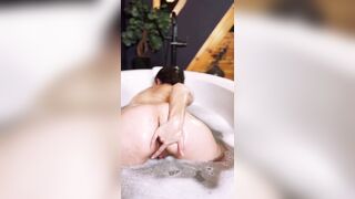 Brunette MILF Fucks Shower Wand