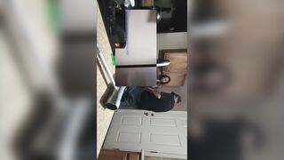 Pocahotass Gets Bent Over Kitchen Oven With Huge Tits And High Heels, White Dude so excite!!!!!!!!!!