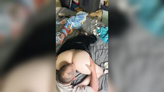 POV milf gets her pussy ate from the back