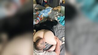 POV milf gets her pussy ate from the back