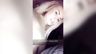 Hot Blonde Babe Masturbate inside the Car - Snapchat Step Mom