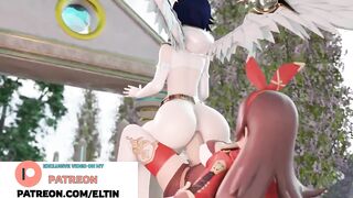 Futanari Amber Hard Fucking Femboy In Ass | Hottest Futa Femboy Hentai Genshin Impact 60 fps