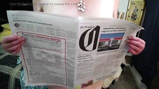 1079 Dawnskye1962 Reading the Paper Nude Plus Masturbating to Orgasm